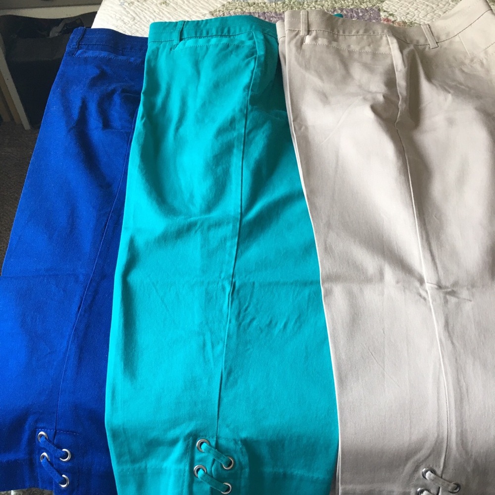 Studio One capris with front zipper. Buy all 3 and save $15, otherwise $15 each.